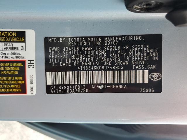 Photo 12 VIN: 4T1BE46K08U748953 - TOYOTA CAMRY 