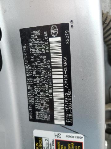 Photo 11 VIN: 4T1BE46K08U753635 - TOYOTA CAMRY CE 