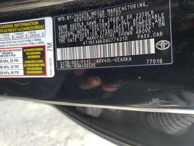 Photo 9 VIN: 4T1BE46K08U774310 - TOYOTA CAMRY CE 