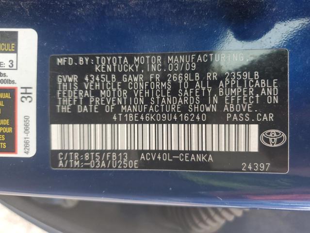 Photo 11 VIN: 4T1BE46K09U416240 - TOYOTA CAMRY BASE 