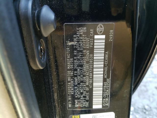 Photo 9 VIN: 4T1BE46K17U038538 - TOYOTA CAMRY CE 