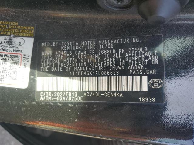 Photo 11 VIN: 4T1BE46K17U086623 - TOYOTA CAMRY CE 