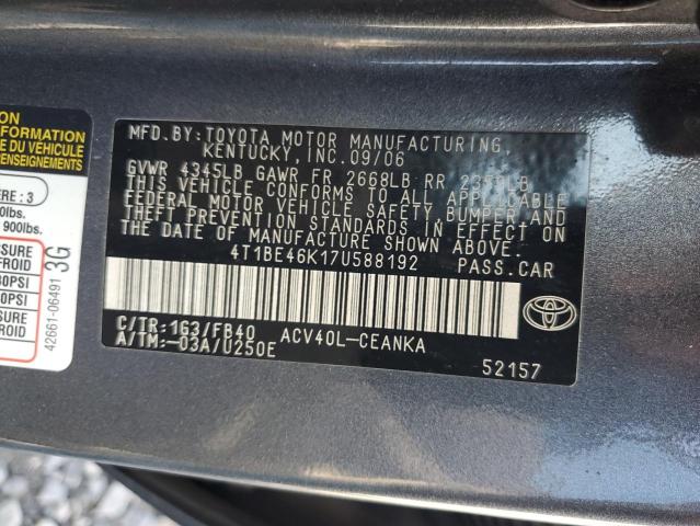 Photo 11 VIN: 4T1BE46K17U588192 - TOYOTA CAMRY 