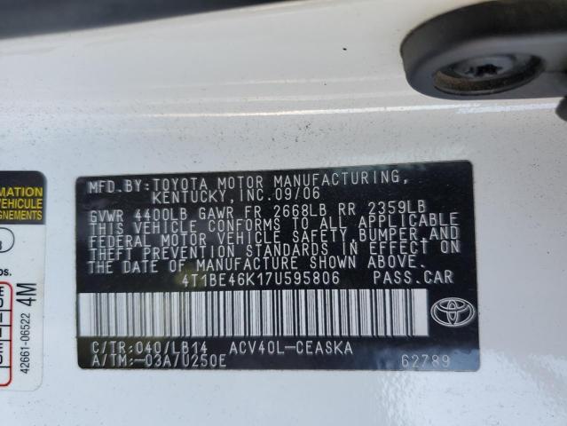 Photo 11 VIN: 4T1BE46K17U595806 - TOYOTA CAMRY 