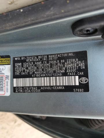 Photo 12 VIN: 4T1BE46K17U712249 - TOYOTA CAMRY CE 