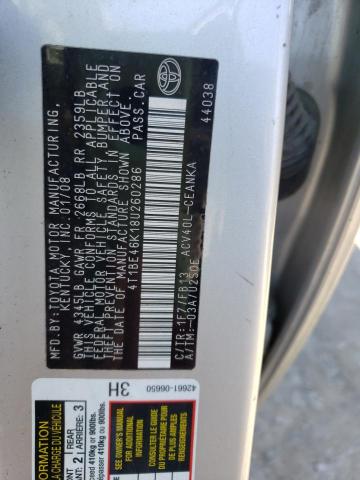 Photo 9 VIN: 4T1BE46K18U260286 - TOYOTA CAMRY CE 