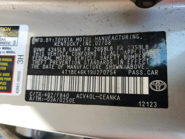 Photo 11 VIN: 4T1BE46K19U270754 - TOYOTA CAMRY BASE 