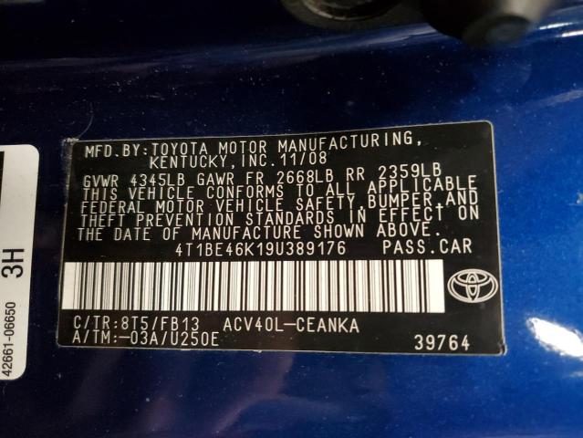 Photo 11 VIN: 4T1BE46K19U389176 - TOYOTA CAMRY 