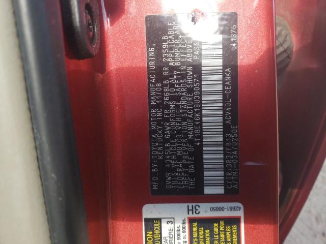 Photo 11 VIN: 4T1BE46K19U390571 - TOYOTA CAMRY BASE 