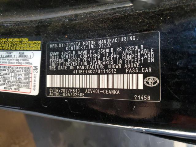 Photo 11 VIN: 4T1BE46K27U111612 - TOYOTA CAMRY 