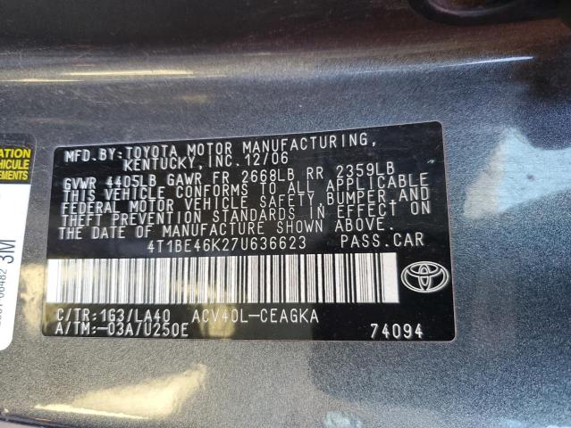 Photo 11 VIN: 4T1BE46K27U636623 - TOYOTA CAMRY 