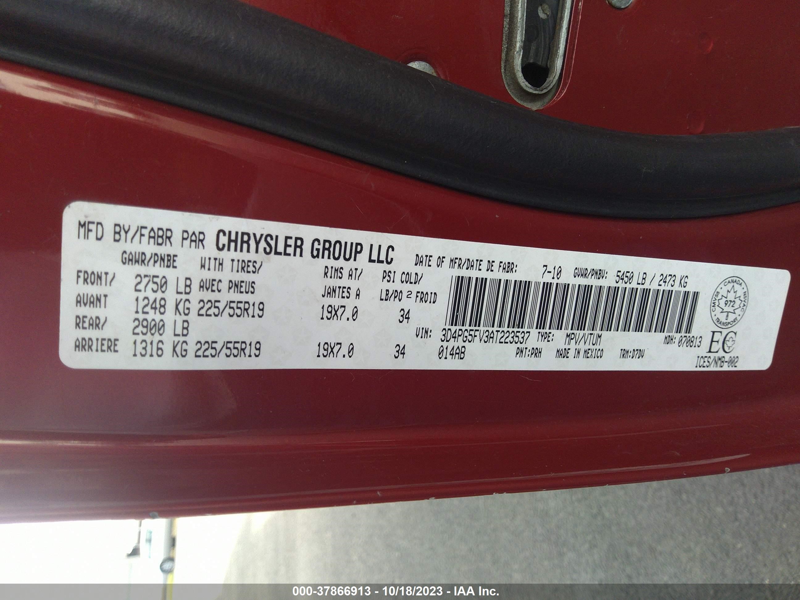 Photo 8 VIN: 4T1BE46K27U667113 - DODGE JOURNEY 