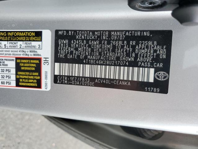 Photo 11 VIN: 4T1BE46K28U217074 - TOYOTA CAMRY CE 