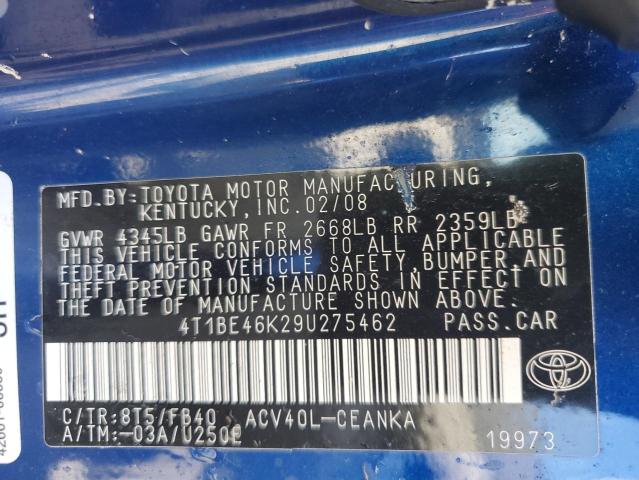 Photo 12 VIN: 4T1BE46K29U275462 - TOYOTA CAMRY BASE 