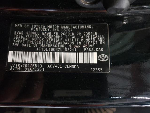 Photo 11 VIN: 4T1BE46K37U158244 - TOYOTA CAMRY CE 