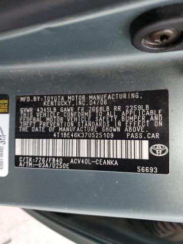 Photo 12 VIN: 4T1BE46K37U525109 - TOYOTA CAMRY 