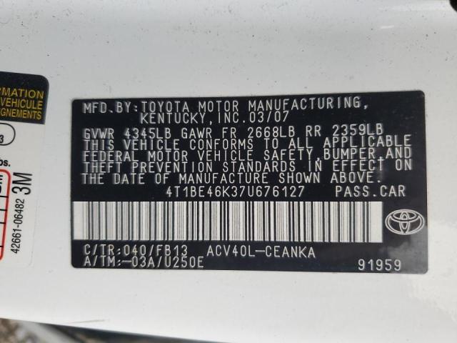 Photo 11 VIN: 4T1BE46K37U676127 - TOYOTA CAMRY CE 