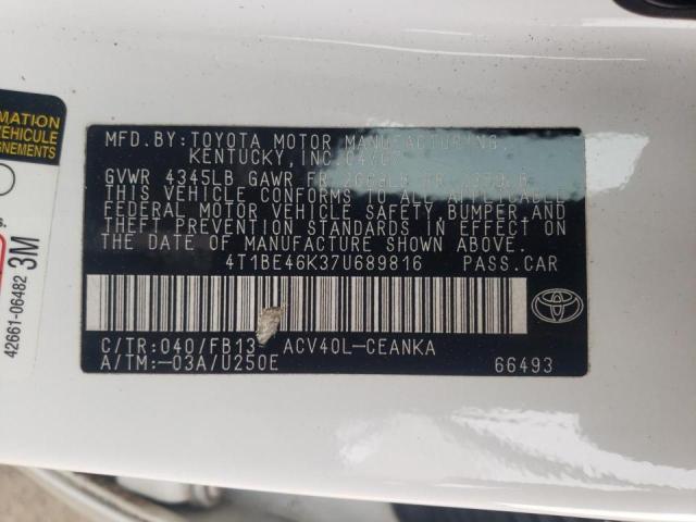 Photo 9 VIN: 4T1BE46K37U689816 - TOYOTA CAMRY CE 