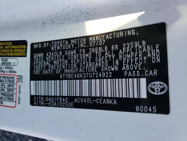 Photo 11 VIN: 4T1BE46K37U724922 - TOYOTA CAMRY 