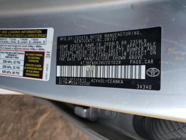 Photo 12 VIN: 4T1BE46K38U201028 - TOYOTA CAMRY CE 