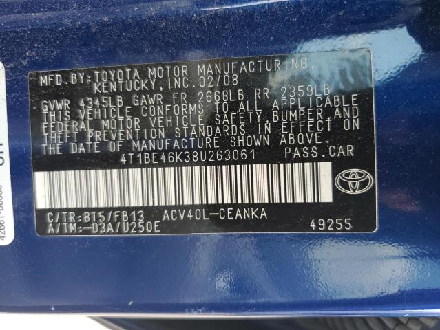 Photo 11 VIN: 4T1BE46K38U263061 - TOYOTA CAMRY CE 