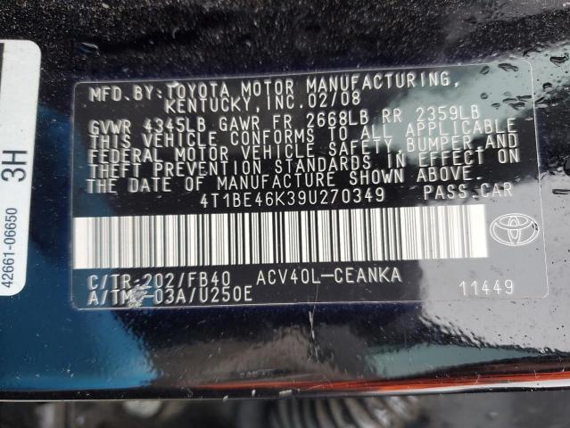 Photo 11 VIN: 4T1BE46K39U270349 - TOYOTA CAMRY 