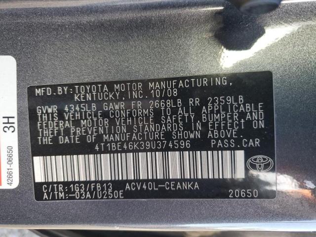 Photo 11 VIN: 4T1BE46K39U374596 - TOYOTA CAMRY BASE 