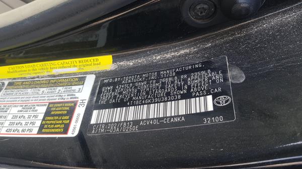 Photo 1 VIN: 4T1BE46K39U383038 - TOYOTA CAMRY 