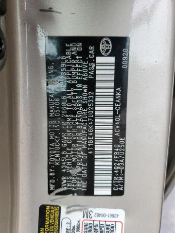 Photo 12 VIN: 4T1BE46K47U025332 - TOYOTA CAMRY CE 