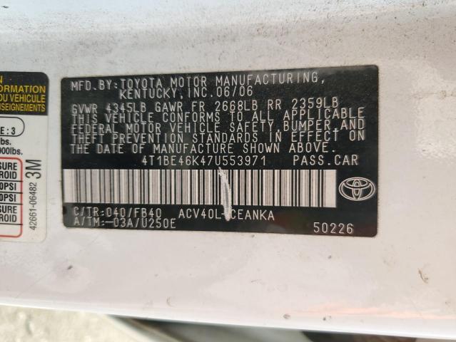 Photo 11 VIN: 4T1BE46K47U553971 - TOYOTA CAMRY CE 