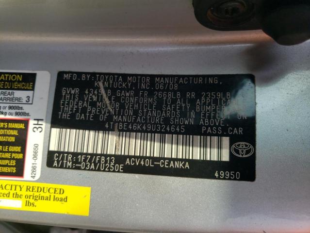 Photo 11 VIN: 4T1BE46K49U324645 - TOYOTA CAMRY BASE 