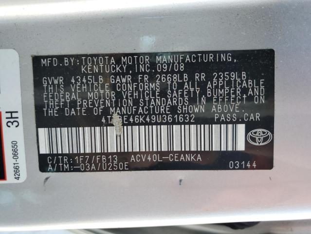 Photo 12 VIN: 4T1BE46K49U361632 - TOYOTA CAMRY BASE 