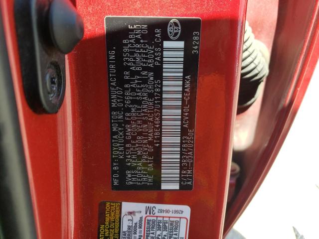 Photo 11 VIN: 4T1BE46K57U117825 - TOYOTA CAMRY LE A 