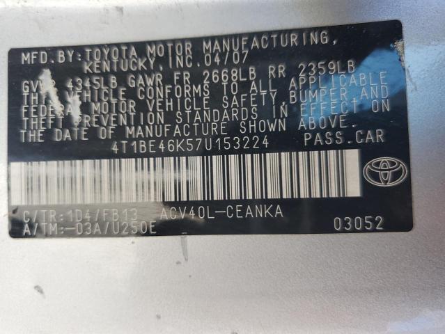 Photo 11 VIN: 4T1BE46K57U153224 - TOYOTA CAMRY 