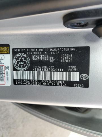 Photo 11 VIN: 4T1BE46K57U629441 - TOYOTA CAMRY CE 