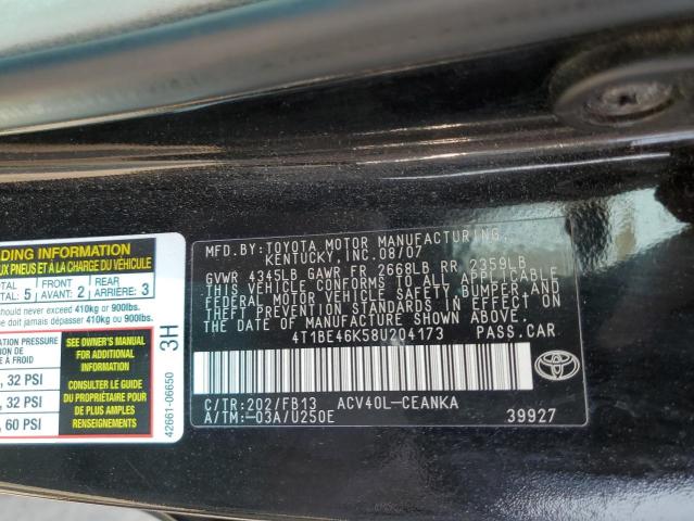 Photo 11 VIN: 4T1BE46K58U204173 - TOYOTA CAMRY CE 