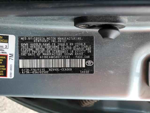 Photo 12 VIN: 4T1BE46K58U737561 - TOYOTA CAMRY CE 