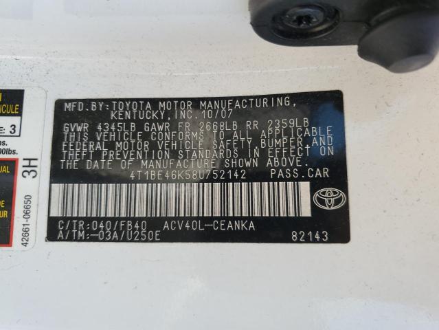 Photo 12 VIN: 4T1BE46K58U752142 - TOYOTA CAMRY CE 