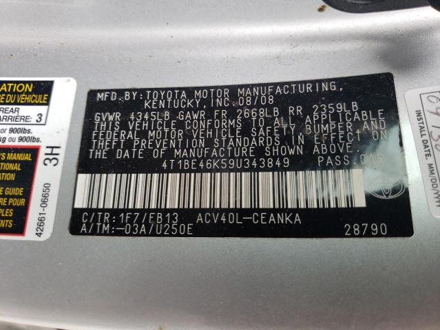 Photo 11 VIN: 4T1BE46K59U343849 - TOYOTA CAMRY 