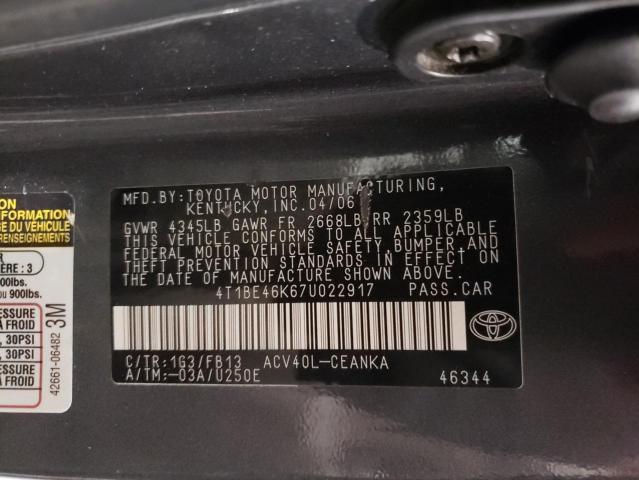 Photo 11 VIN: 4T1BE46K67U022917 - TOYOTA CAMRY 