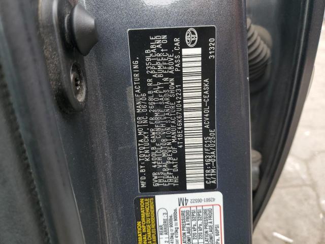 Photo 11 VIN: 4T1BE46K67U042231 - TOYOTA CAMRY CE 