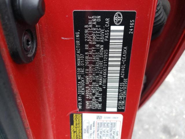 Photo 12 VIN: 4T1BE46K67U112925 - TOYOTA CAMRY 