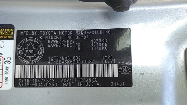 Photo 2 VIN: 4T1BE46K67U141597 - TOYOTA CAMRY 