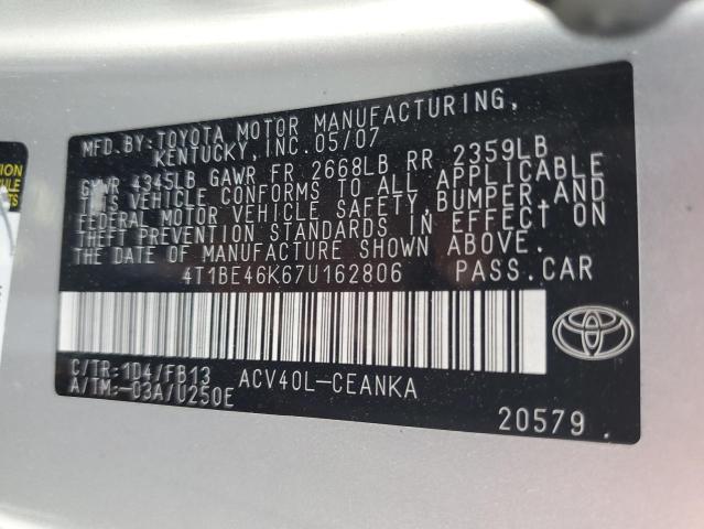 Photo 11 VIN: 4T1BE46K67U162806 - TOYOTA CAMRY 