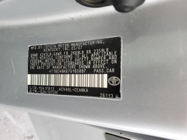 Photo 11 VIN: 4T1BE46K67U165897 - TOYOTA CAMRY CE 