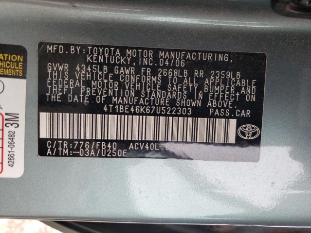 Photo 11 VIN: 4T1BE46K67U522303 - TOYOTA CAMRY CE 