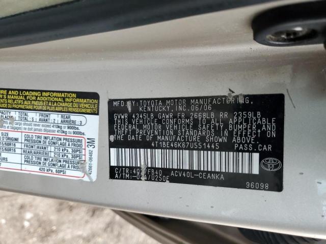 Photo 11 VIN: 4T1BE46K67U551445 - TOYOTA CAMRY 