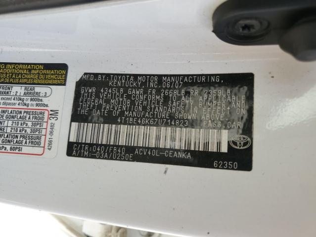 Photo 12 VIN: 4T1BE46K67U714823 - TOYOTA CAMRY CE 