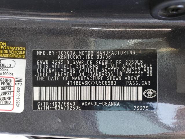 Photo 11 VIN: 4T1BE46K77U506983 - TOYOTA CAMRY 