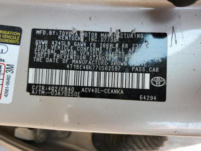 Photo 11 VIN: 4T1BE46K77U562597 - TOYOTA CAMRY CE 